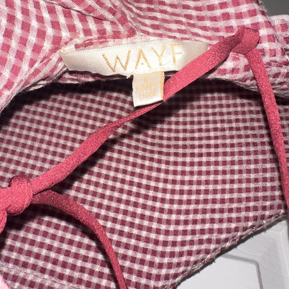 Wayf Red Gingham Ruffle Mini Dress - Picture 3 of 3